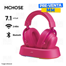 AUDIFONO MCHOSE V9 TURBO | INALAMBRICO - BLUETOOTH | 7.1 | BERRY RED