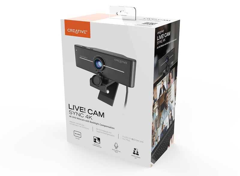 WEBCAM CREATIVE LIVE CAM SYNC 4K | UHD | 2160p-25fps | 1080p-40fps