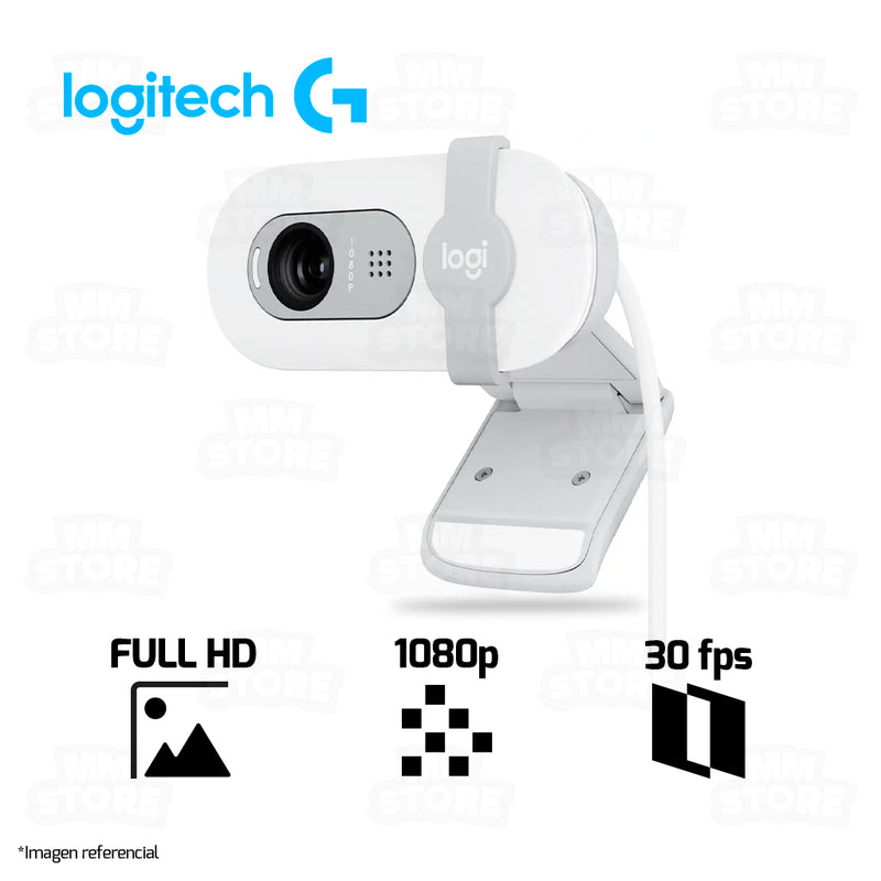 WEBCAM LOGITECH BRIO 100 | FULL HD | 1080p-30fps | BLANCO