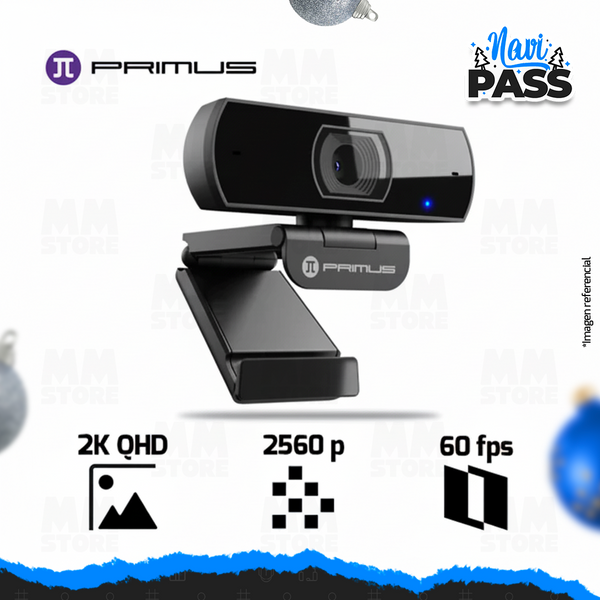 WEBCAM PRIMUS PWC-300 VISUS 1LS | 2K- 60fps | 1440p-60fps | NEGRO