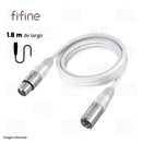 CABLE FIFINE L9C XLR MACHO A XLR HEMBRA | 1.8 MTS | BLANCO