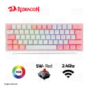 TECLADO REDRAGON FIZZ PRO K616 | ESPAÑOL | INALAMBRICO | MECANICO | SW-RED | RGB | BLANCO-ROSADO