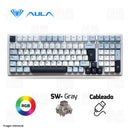 TECLADO AULA F99 | ESPAÑOL | MECANICO | SW-GRAY | RGB | BLANCO-CELES-NEGRO