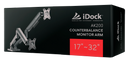 BRAZO - RACK PARA 2 MONITORES IDOCK AK200 | 17"-32" | NEGRO