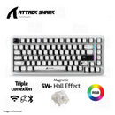 PRE-VENTA | TECLADO ATTACK SHARK X82 PRO HE | INGLES | INALAMBRICO | MAGNETICO | RGB | BLANCO - COMIC