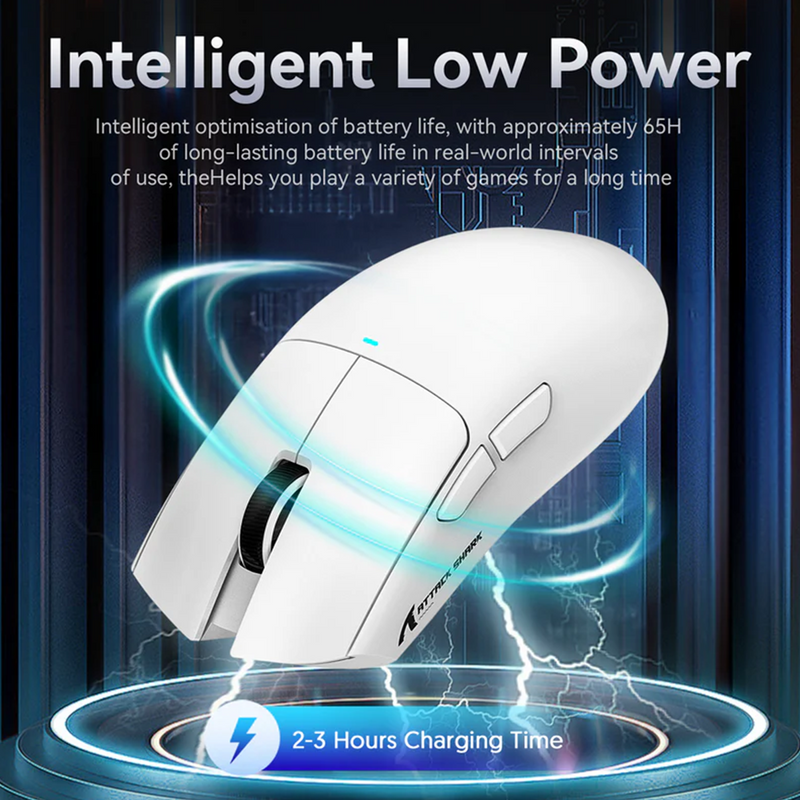 MOUSE ATTACK SHARK X11 | INALAMBRICO - BLUETOOTH | 22,000 DPI | BLANCO