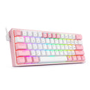 TECLADO REDRAGON FIZZ PRO K616 | ESPAÑOL | INALAMBRICO | MECANICO | SW-RED | RGB | BLANCO-ROSADO