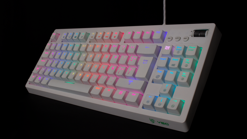 TECLADO VSG QUASAR | MECANICO | SW-BROWN | RGB | BLANCO