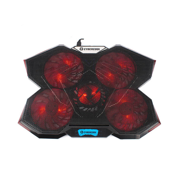 COOLER PARA LAPTOP CYBERCOOL HA-K3 | 5 VENTILADOR | LUZ ROJA