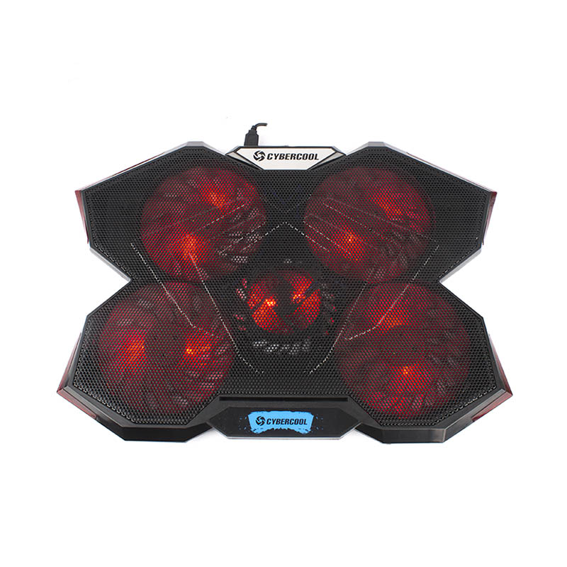 COOLER PARA LAPTOP CYBERCOOL HA-K3 | 5 VENTILADOR | LUZ ROJA