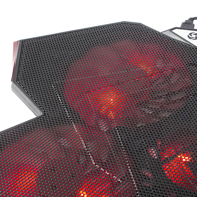 COOLER PARA LAPTOP CYBERCOOL HA-K3 | 5 VENTILADOR | LUZ ROJA