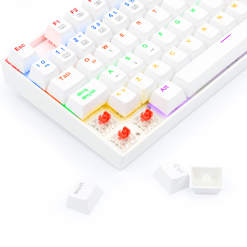 TECLADO REDRAGON KUMARA K552 | MECANICO | SW-RED | RGB | BLANCO