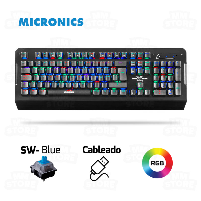 TECLADO MICRONICS AVANTY MIC GK 1000 RGB | MECANICO | SW-BLUE | RGB