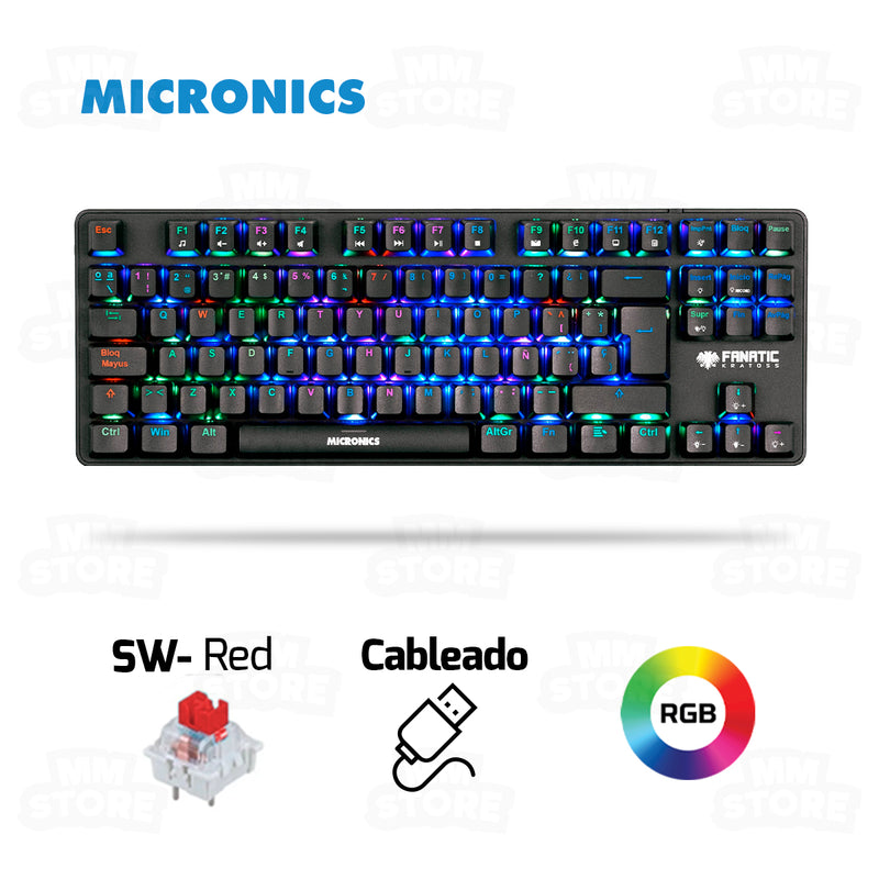 TECLADO MICRONICS KRATOSS MIC FK1008 | MECANICO | SW-RED | RGB