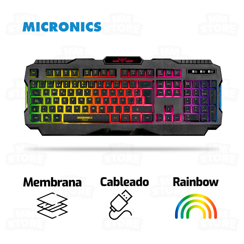 TECLADO MICRONICS XFORCE MIC K821 | MEMBRANA | RGB