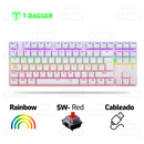TECLADO T-DAGGER BORA LITE | ESPAÑOL| MECANICO | SW-RED | RAINBOW | BLANCO