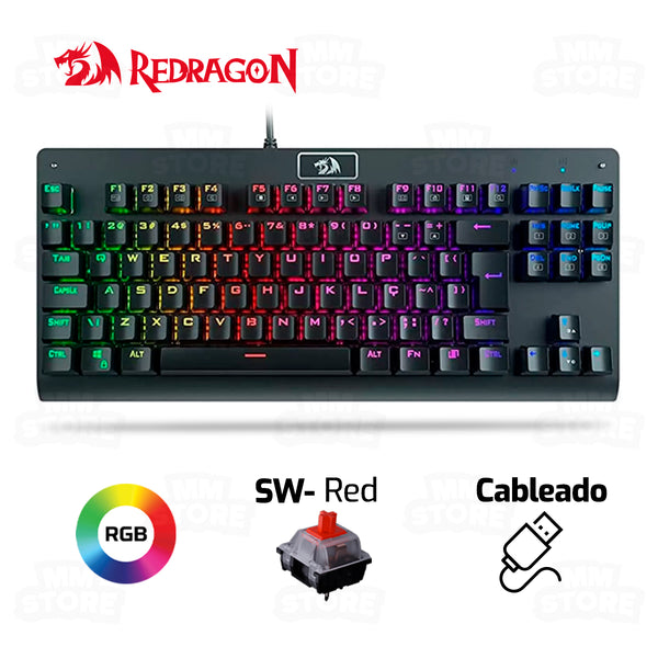 TECLADO REDRAGON DARK AVENGER K568 | MECANICO | SW-RED | RGB