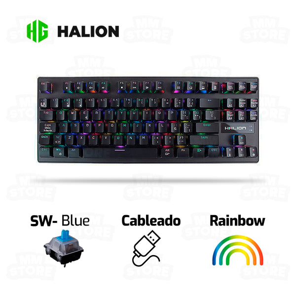 TECLADO HALION ICARO HA-KG938 | MECANICO | SW-BLUE | RAINBOW