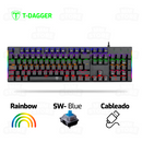 TECLADO T-DAGGER NAXOS | ESP | MECANICO | SW-BLUE | NEGRO | RAINBOW
